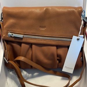 NWT Hammit Convertible Pleated Crossbody Leather Bag